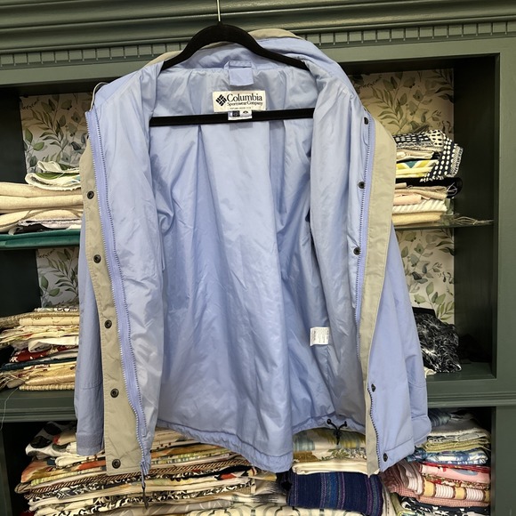 Columbia Womens Bugaboo Jacket M Light Blue Gray Pockets Full Zip Drawstring - Picture 8 of 13